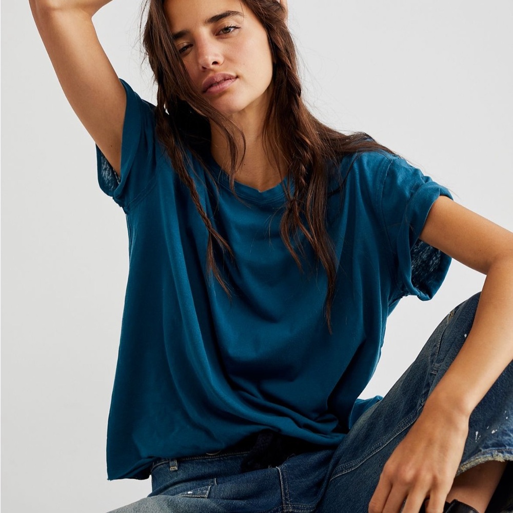 We The Free Nina Tee Free People Navy Patina